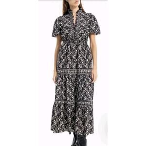 Max Studio Women’s Ruffle Bubble Sleeve Tiered Maxi Dress Floral Sz XS (V